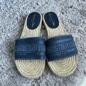 Christian Dior Women Embroidered Espadrille Slides